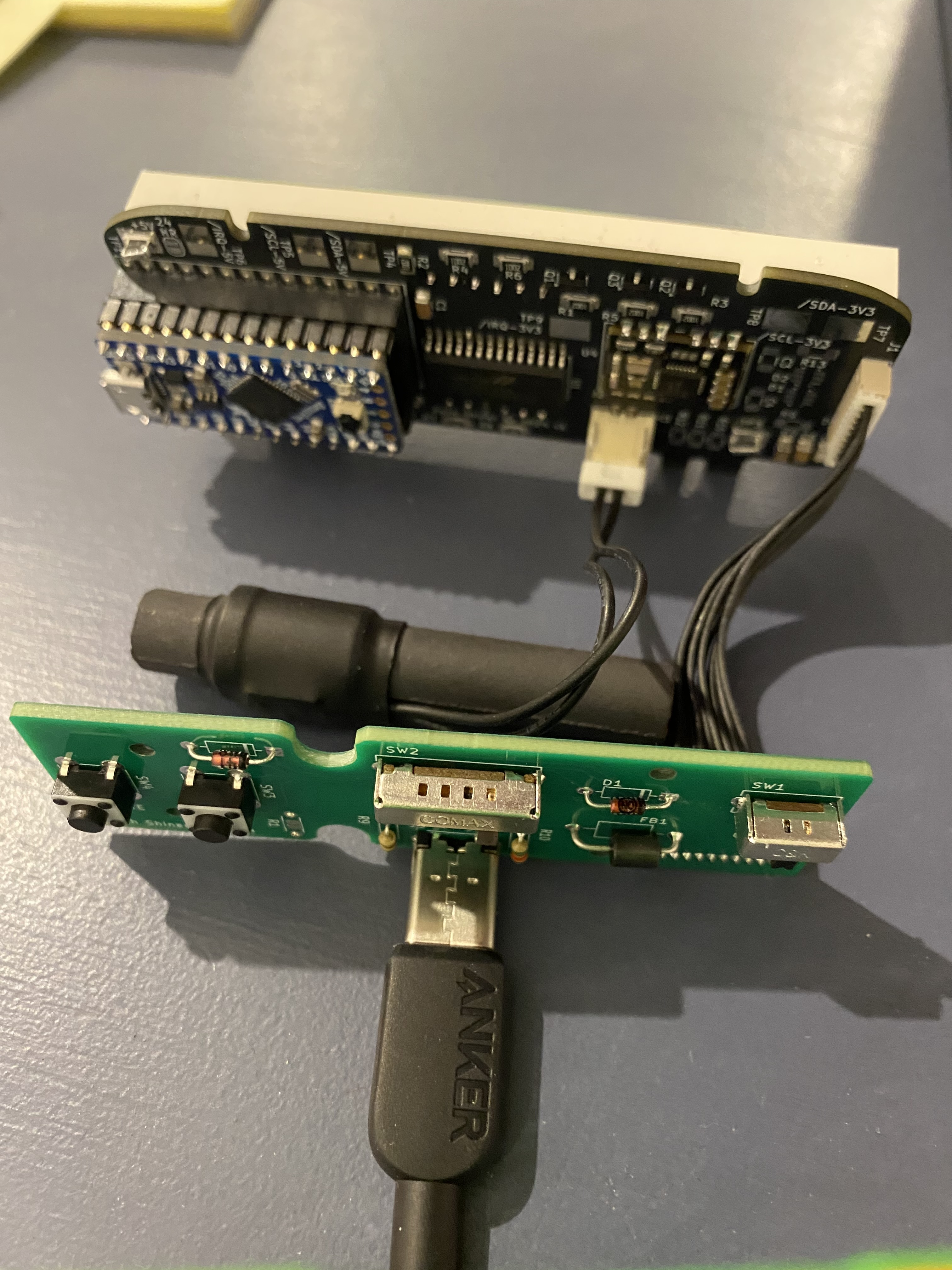 Close-up of hand-soldered SMD assembly