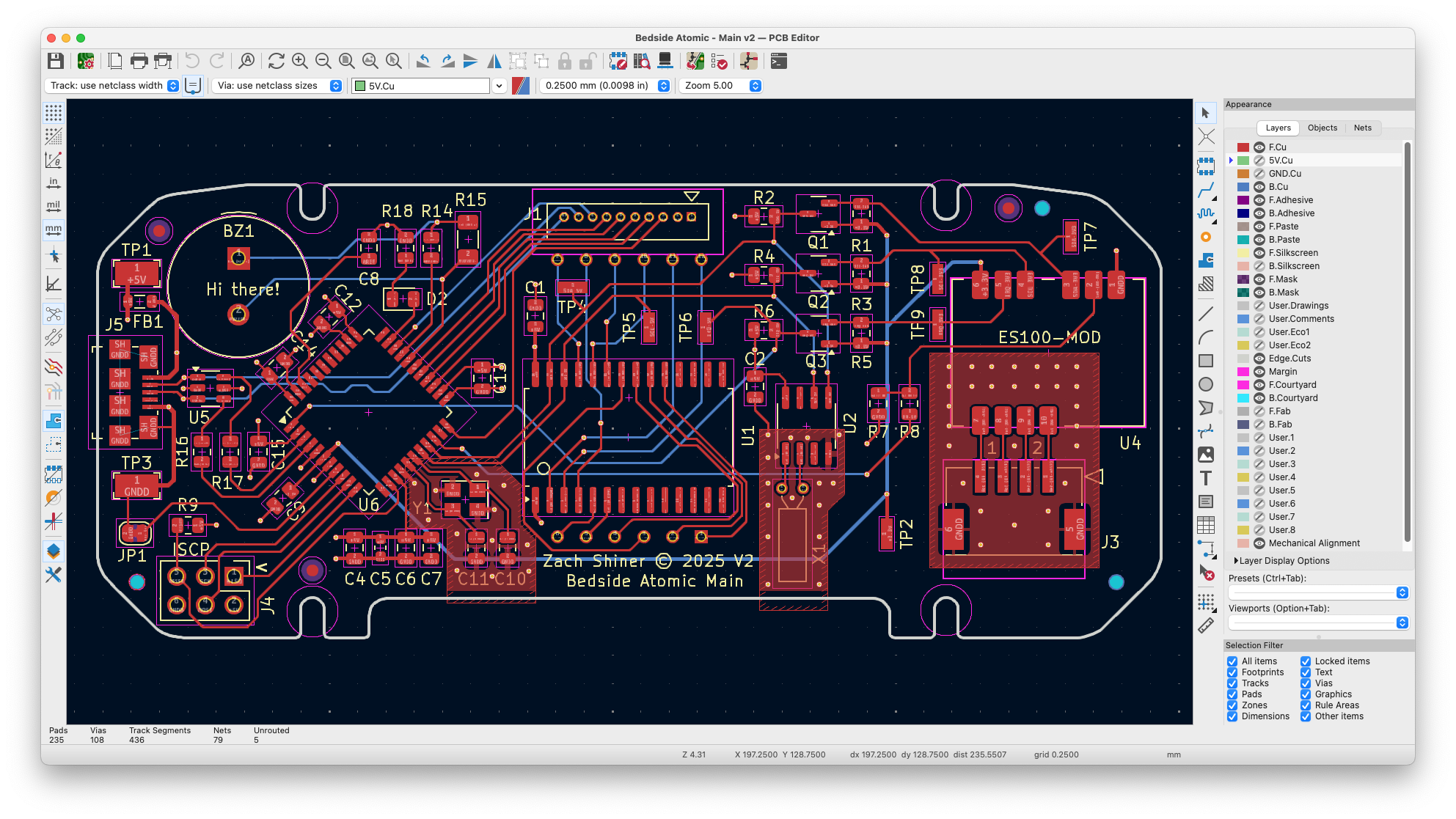 Version 2 PCB schematic in KiCad